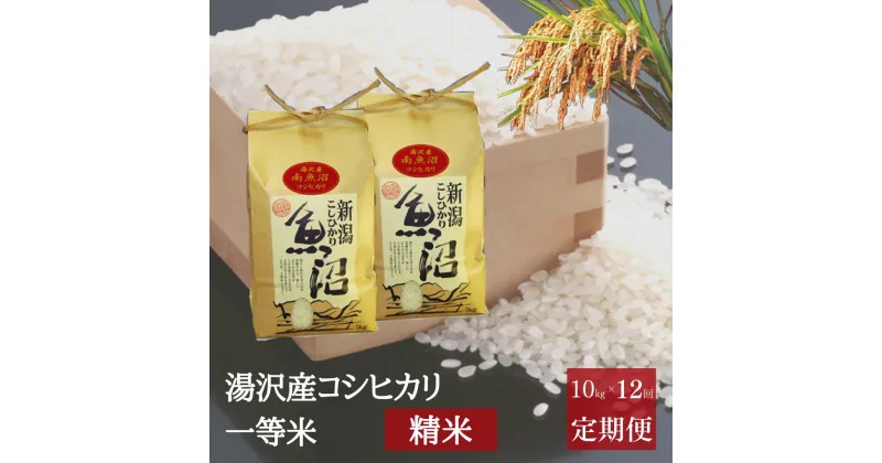 【ふるさと納税】 令和6年産 【精米10kg（5kg×2袋）12ヶ月定期便】湯沢産コシヒカリ＜精米＞（白米） 精米したてのお米をお届け 南魚沼産 こしひかり 12回定期便