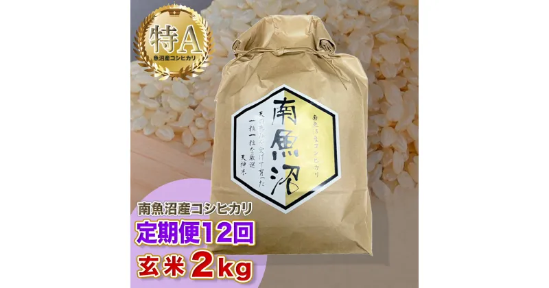 【ふるさと納税】【12ヶ月定期便】令和6年産 「越後湯沢産」玄米 2kg×12回【湯沢産コシヒカリ】南魚沼産 こしひかり【特A】