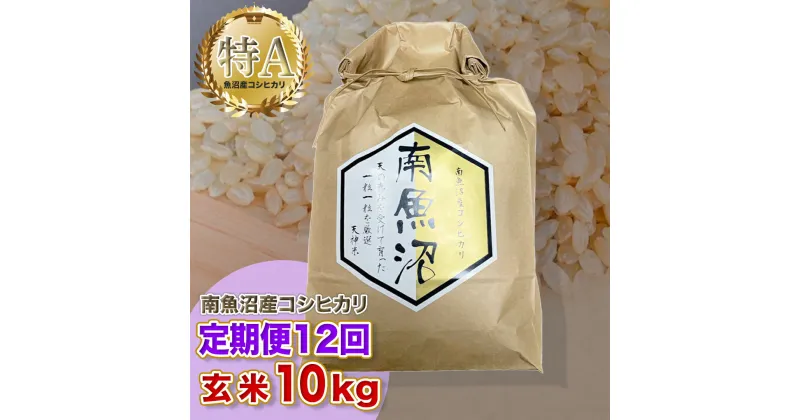 【ふるさと納税】【12ヶ月定期便】令和6年産 「越後湯沢産」玄米 10kg×12回【湯沢産コシヒカリ】南魚沼産 こしひかり【特A】