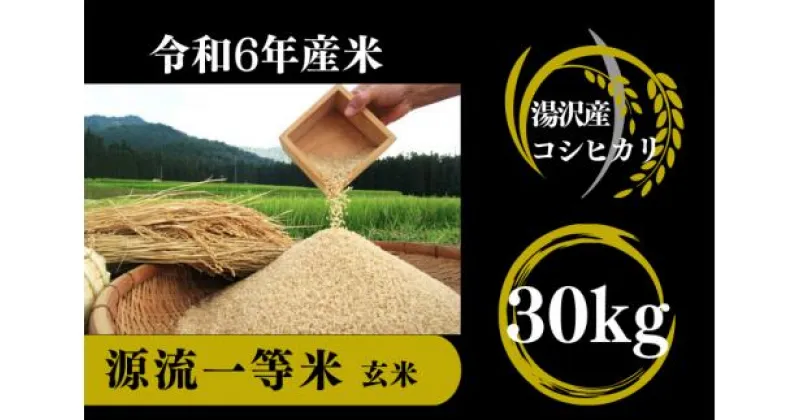 【ふるさと納税】【令和6年産】南魚沼産コシヒカリ 「源流一等米」 玄米30kg 食味ランキング特A 受賞 産地直送 中屋ふぁーむ【湯沢産コシヒカリ】南魚沼産 こしひかり 1等米