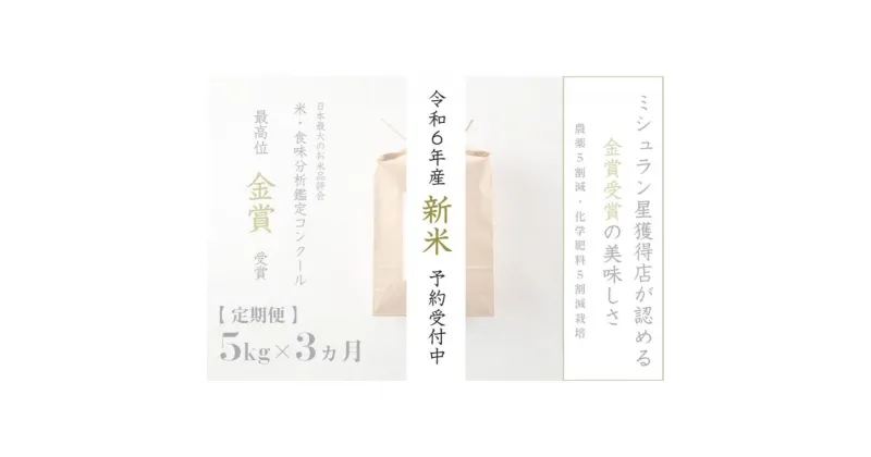 【ふるさと納税】《 令和6年産 新米 》【定期便】 5kg ×3ヵ月 金賞受賞 魚沼産コシヒカリ 雪と技　農薬5割減・化学肥料5割減栽培