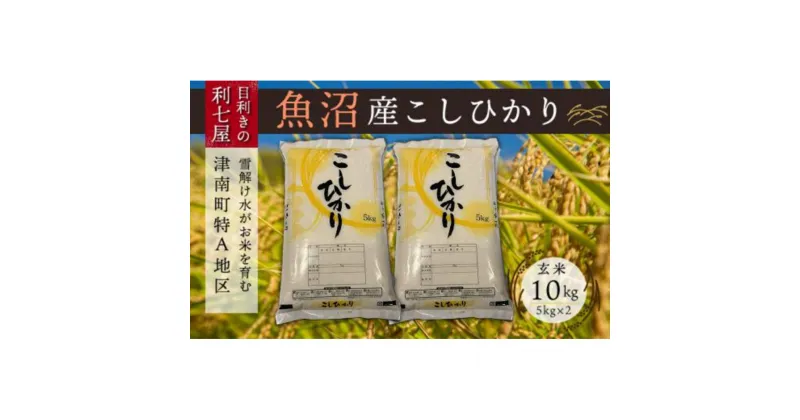 【ふるさと納税】【令和7年産 新米】【魚沼産コシヒカリ 玄米10kg（5kg×2袋）×全12回】雪解け水がお米を育む、津南町特A地区の美味しいお米。【令和7年10月以降発送】