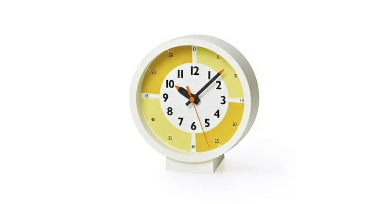 【ふるさと納税】fun pun clock with color! for table / イエロー （YD18-05 YE）Lemnos レムノス 時計　インテリア　お届け：※申込状況によりお届け迄1～2ヶ月程度かかる場合があります。