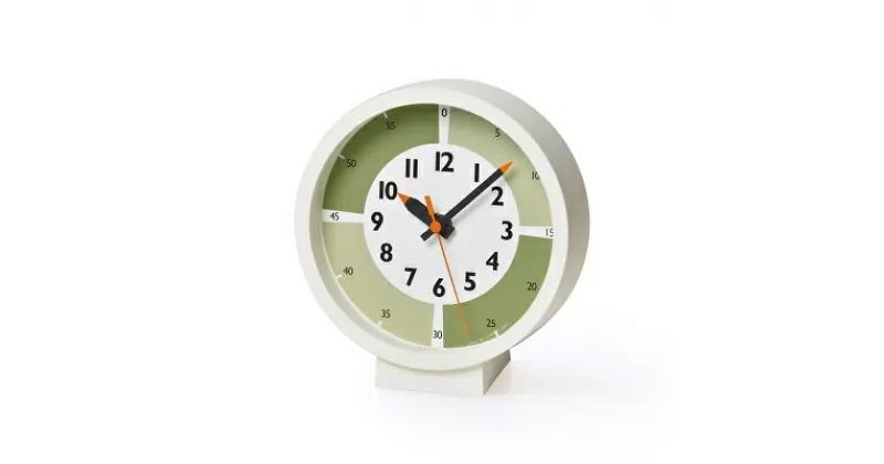 【ふるさと納税】fun pun clock with color! for table /グリーン （YD18-05GN）Lemnos レムノス 時計　インテリア　お届け：※申込状況によりお届け迄1～2ヶ月程度かかる場合があります。