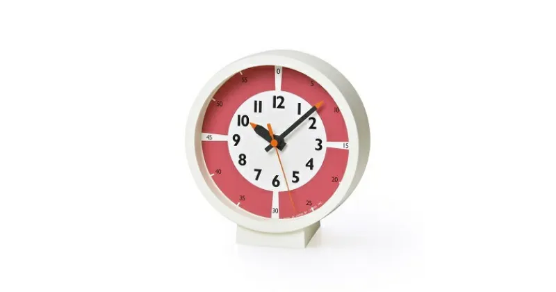 【ふるさと納税】fun pun clock with color! for table / レッド （YD18-05 RE）Lemnos レムノス 時計　インテリア　お届け：※申込状況によりお届け迄1～2ヶ月程度かかる場合があります。