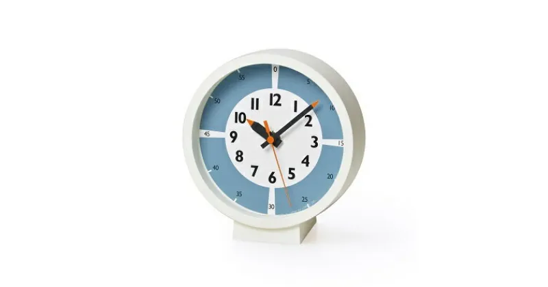 【ふるさと納税】fun pun clock with color! for table /ライトブルー （YD18-05LBL）Lemnos レムノス 時計　インテリア　お届け：※申込状況によりお届け迄1～2ヶ月程度かかる場合があります。