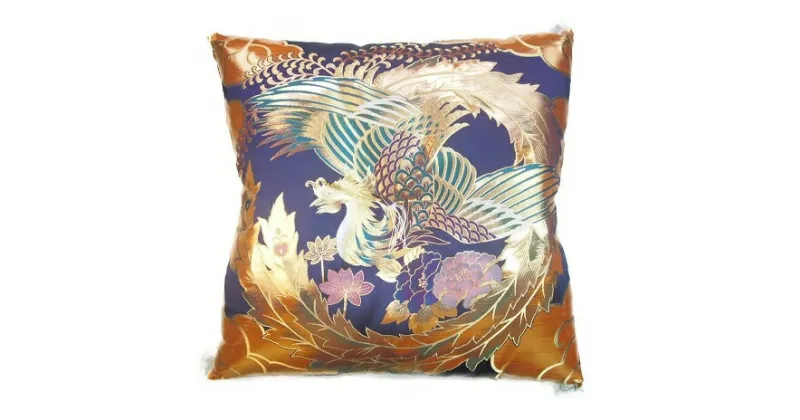 【ふるさと納税】御前座布団 一釜翼鳳凰 74×74cm　インテリア 織物 民芸品 工芸品 伝統技術