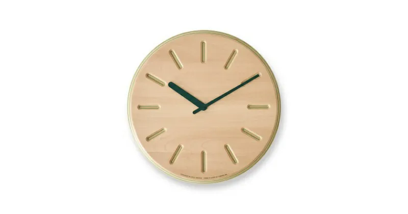 【ふるさと納税】Paper-Wood CLOCK line/グリーン（DRL19-06 GN） レムノス Lemnos 時計　装飾品 民芸品 工芸品 伝統技術 インテリア　お届け：※申込状況によりお届け迄1～2ヶ月程度かかる場合があります。