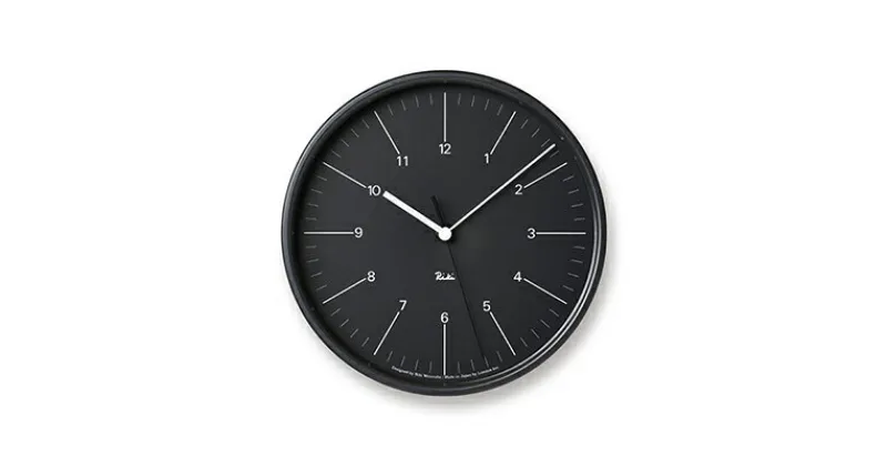 【ふるさと納税】RIKI STEEL CLOCK / ブラック（WR17-10 BK）　工芸品 装飾品 民芸品 インテリア 時計 渡辺力 壁時計 おしゃれ アラビア数字 パーソナルクロック