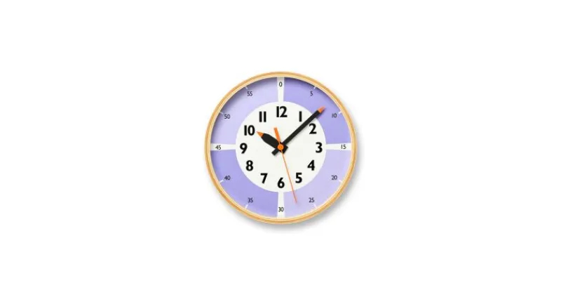 【ふるさと納税】fun pun clock with color！YD23-09 LI　 インテリア 置時計 壁掛け時計 アナログ時計 子ども部屋 部屋 くすみカラー プライウッド枠