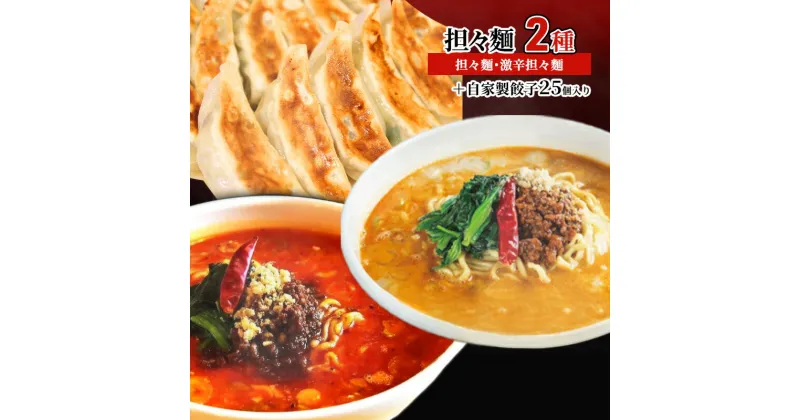 【ふるさと納税】担々麺2種（担々麺・激辛担々麺）＋自家製餃子25個入り　 担々麺 ラーメン 麺 麺類 自家製 餃子