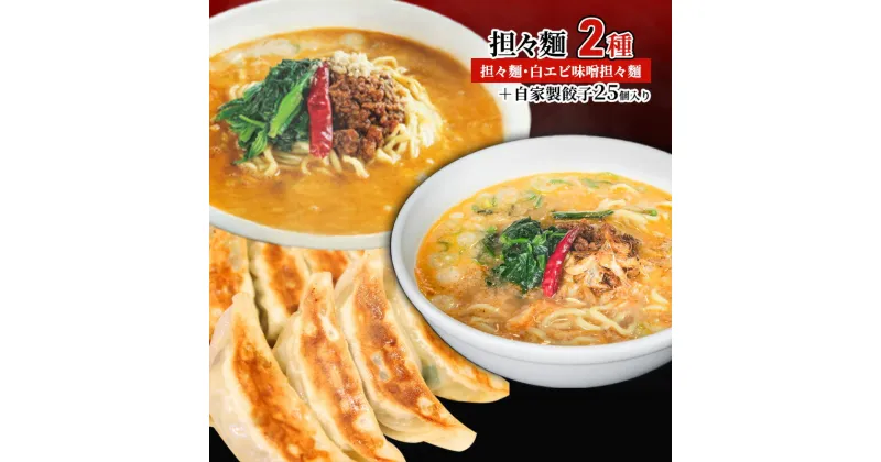 【ふるさと納税】担々麺2種（担々麺・白エビ味噌担々麺）＋自家製餃子25個入り　 担々麺 ラーメン 麺 麺類 自家製 餃子