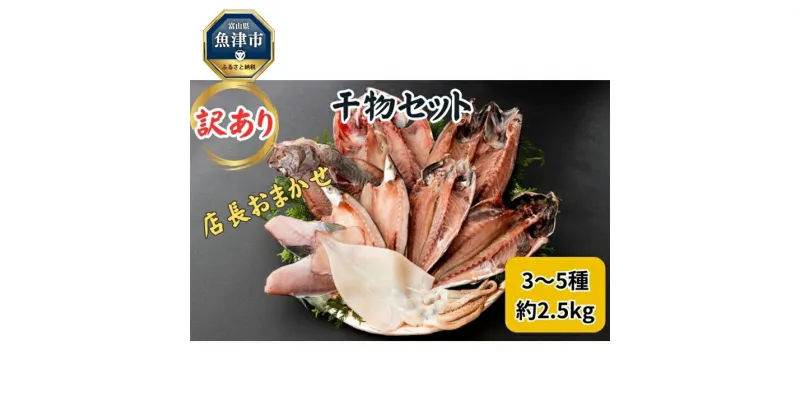 【ふるさと納税】おまかせ訳あり干物セット（3～5種） 約2.5kg 富山 魚津 浜浦水産 自家用 家庭用【魚貝類・干物セット・干物・訳あり干物】