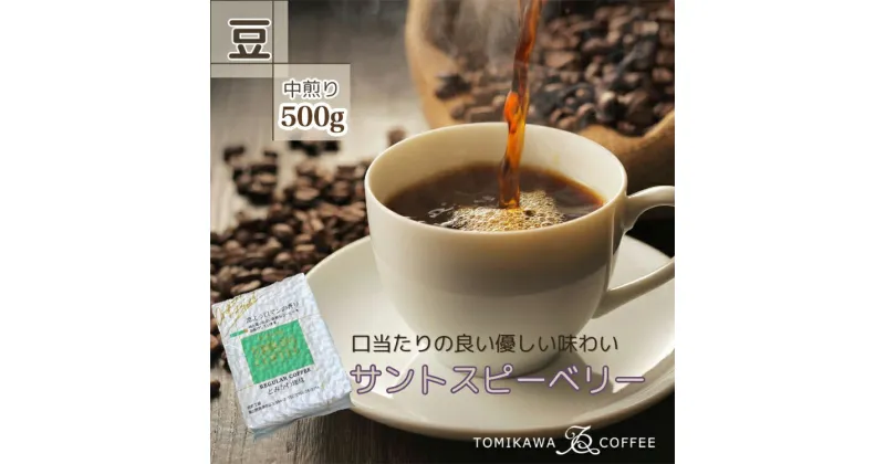 【ふるさと納税】【豆】サントスピーベリー500g 自家焙煎コーヒー豆専門店とみかわ 富山 魚津　【コーヒー豆・珈琲豆】