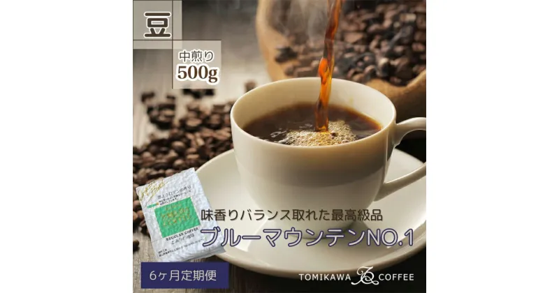 【ふるさと納税】定期便 コーヒー豆 6ヶ月 ブルーマウンテン NO.1 500g 自家焙煎コーヒー豆専門店とみかわ コーヒー 6回 お楽しみ　【定期便・ 珈琲 】