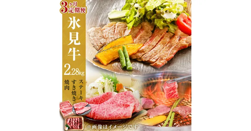 【ふるさと納税】《定期便（全3回）》極上の黒毛和牛 氷見牛ステーキ用＆すき焼き用＆焼肉用牛肉 国産 ギフト ロース サーロイン 霜降り