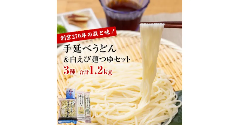 【ふるさと納税】【能登半島地震復興支援】 元祖！老舗うどん屋の手延3種計6袋＆白えび麺つゆセット 高岡屋本舗 氷見 うどん 氷見うどん 乾麺 詰め合わせ セット 食べ比べ しろえび つゆ付き