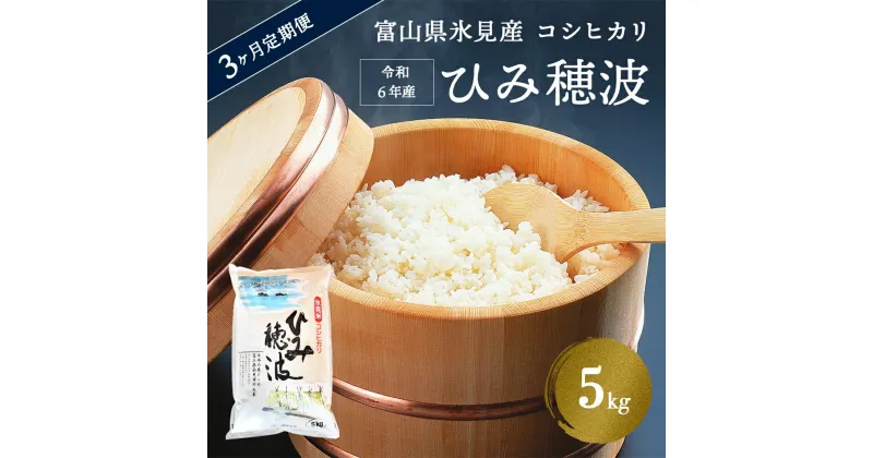 【ふるさと納税】＜3ヶ月定期便＞ 令和6年産 富山県 氷見産 コシヒカリ 《ひみ穂波》 5kg 富山県 氷見市 米 こしひかり 5kg 定期便