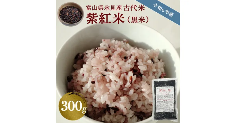 【ふるさと納税】令和6年産 富山県産 古代米（黒米） 紫紅米 300g ＜11月以降順次発送＞ | 黒米 富山 氷見 米 古代米 玄米 3000円 ポスト投函