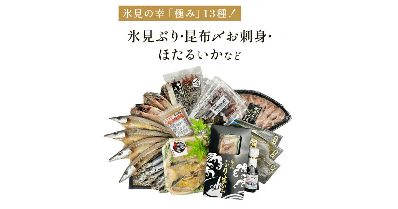 【ふるさと納税】日本海氷見の幸「極み」13種！【氷見ぶり・昆布〆お刺身・ほたるいか】鱈場おすすめ一夜干しセット 魚貝類 加工食品 魚介類 干物 西京漬け 鰤ハム カマス アジ 一夜干し ホタルイカ 醤油 昆布締め 富山湾 氷見