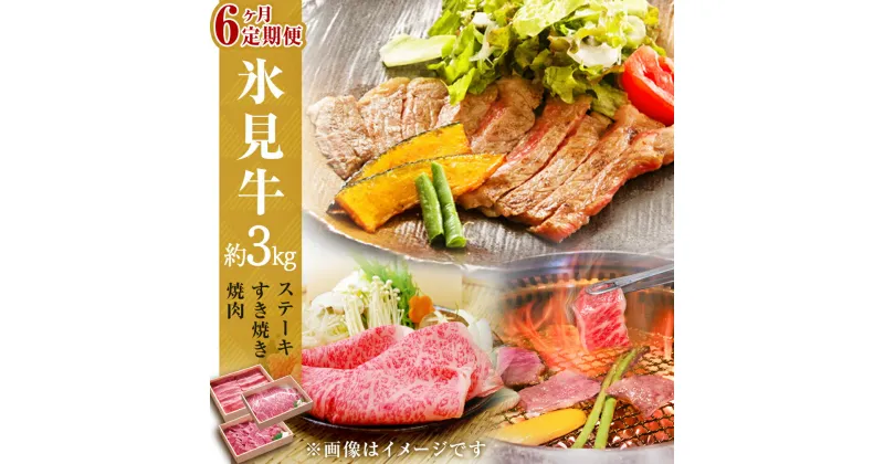 【ふるさと納税】氷見牛ステーキ用&すき焼き肉用&焼肉用6ヶ月お届け | 牛肉 定期便 ブランド牛 和牛 国産牛 すき焼き 焼肉 ステーキ 霜降り 赤身 人気 おすすめ 記念日 ギフト しゃぶしゃぶ 牛 肉 富山 氷見 黒毛和牛 サーロイン 極上 もも肉 カルビ ブロック ヒレステーキ