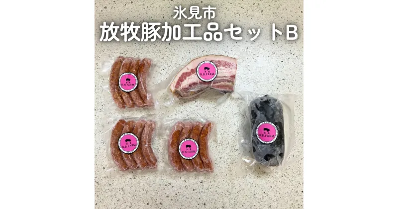 【ふるさと納税】放牧豚 加工品セットB 富山県 氷見市 ポーク 肉 ウインナー ソーセージ ベーコン ボローニャ