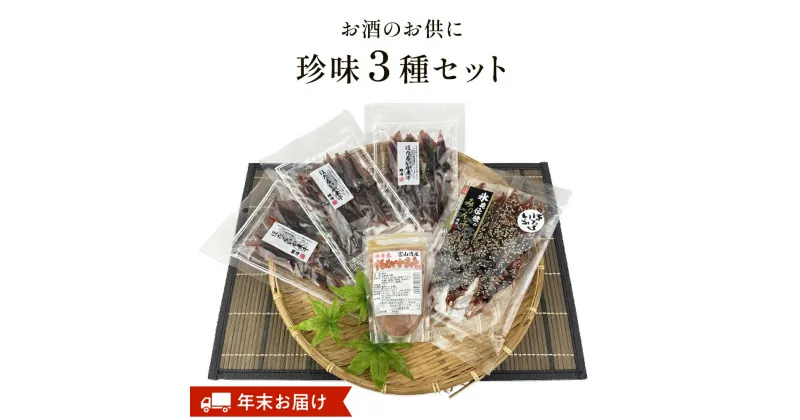 【ふるさと納税】 年末お届け【お酒のお供 珍味 3種セット】「ほたるいか素干し」「ほたるいか味醂」「するめいか塩辛」珍味3種セット 選べる 年末お届け 魚貝類 加工食品 魚介類 ホタルイカ イカ 塩辛 みりん干し 富山湾 氷見