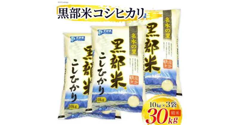 【ふるさと納税】米 令和6年 黒部米 コシヒカリ 10kg×3袋 計30kg 精米 白米 こしひかり お米/黒部市農業協同組合/富山県 黒部市　 お米 しっとりした甘み おいしさが持続 　お届け：2024年10月から順次出荷