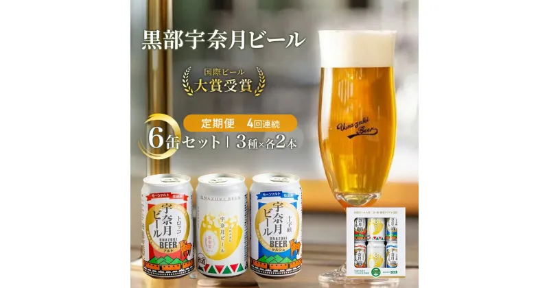 【ふるさと納税】ビール ふるさと定期便　宇奈月ビール6缶セット×4回（4か月連続発送）/地ビール クラフトビール 北陸 缶/富山県黒部市　定期便・ クラフトビール 飲み比べ お酒 酒 地ビール ビール