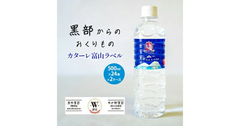 【ふるさと納税】黒部からのおくりもの　カターレ富山ラベル[500ml×24本×2ケース]2個口配送　定期便・ 飲料類 水 飲み物 水分補給 自然本来の味 非加熱 軟水 まろやか 甘み ナチュラルミネラルウォーター