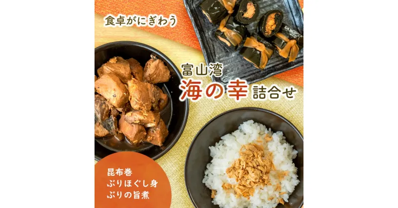 【ふるさと納税】惣菜 富山湾 海の幸 詰め合わせ セット 富山 昆布巻 たらこ ぶり ほぐし身 旨煮 ブリ 鰤 タラコ 鱈子 昆布 おつまみ おかず ごはんのお供 加工食品 魚 魚介類 魚介 海産物　 富山県射水市