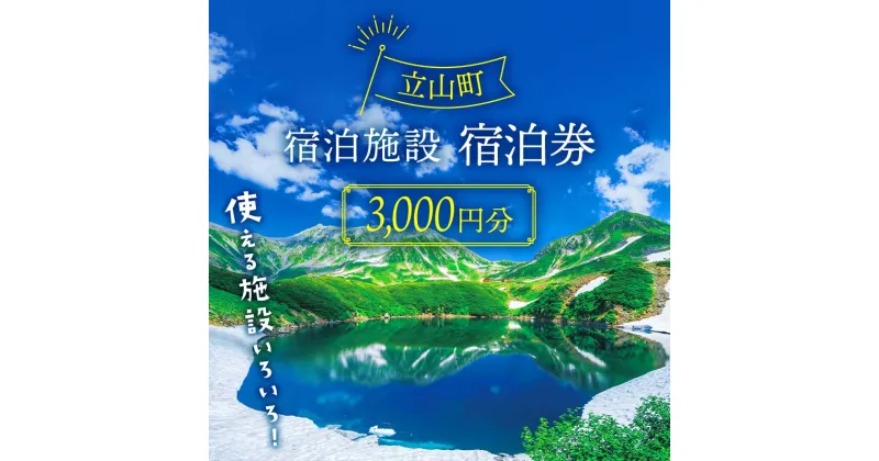 【ふるさと納税】立山町 宿泊施設 宿泊券 3,000円分 (寄附額 10,000円) 宿泊チケット 宿泊 宿 山小屋 山荘 旅 旅行 観光 レジャー チケット 登山 トレッキング アルペンルート 山岳観光 立山観光 立山黒部観光 F6T-051