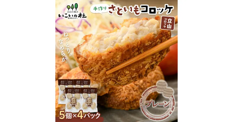 【ふるさと納税】立山コロッケ プレーン 5個×4パック 里芋 コロッケ 揚げ物 おかず お弁当 おつまみ 惣菜 小分け 冷凍 食品 農事組合法人いこいの杜 F6T-167