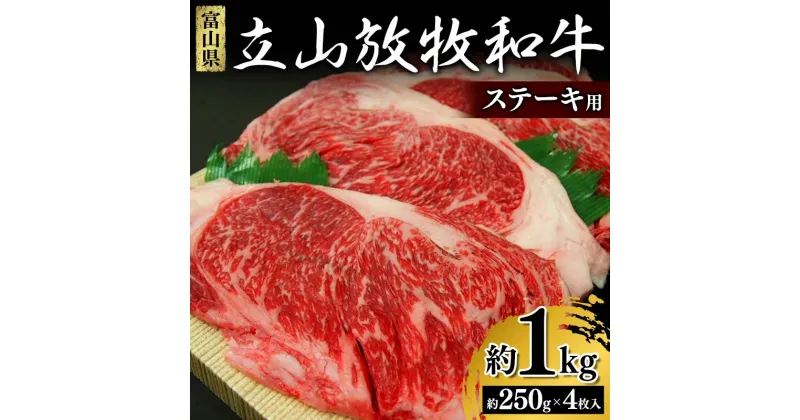 【ふるさと納税】立山放牧和牛 ステーキ用 合計約1kg (約250g×4枚入) 国産牛 和牛 赤身 ステーキ 牛肉 放牧牛 ご当地 ビーフ 牛 肉 冷凍 食品 K・MEAT F6T-027