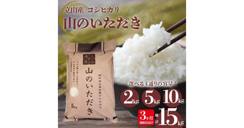 【ふるさと納税】＼選べる容量・回数／立山産コシヒカリ 山のいただき 2kg 5kg 10kg 1回 or 3回 定期便 コシヒカリ 銘柄米 ブランド米 国産 米 お米 日本米 ギフト 贈り物 備蓄 防災 食品 昆虫王国立山 立山自然ふれあい館 F6T-518var