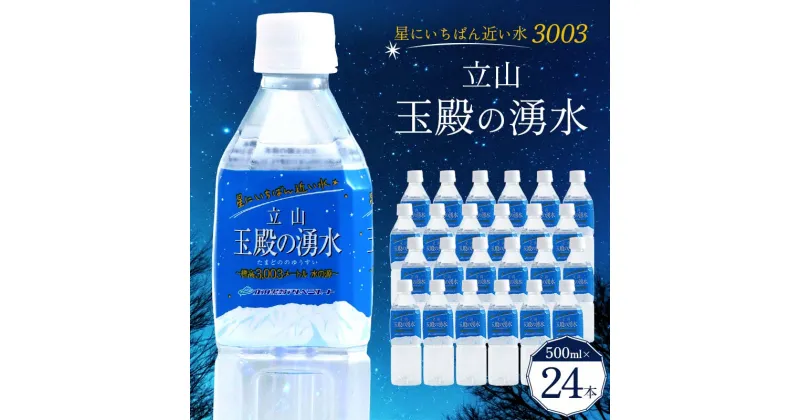 【ふるさと納税】星にいちばん近い水3003 立山玉殿の湧水 500ml×24本セット 名水百選 立山玉殿 湧水 名水 軟水 500ml 24本 セット 軟水 ミネラル 防災 備蓄 災害対策 水 国産 飲料 立山貫光ターミナル F6T-095