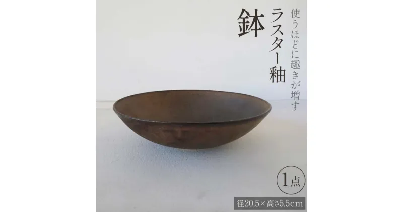 【ふるさと納税】使うほどに趣きが増す ラスター釉 鉢 1点 (径20.5×高さ5.5cm) 器 皿 食器 potter 佐藤みどり F6T-107