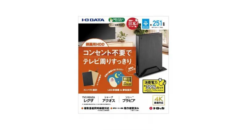 【ふるさと納税】I-O DATA 【HDPL-UTA2KB】テレビ録画用ハードディスク「トロッカ」 | パソコン 機器 日用品 人気 おすすめ 送料無料