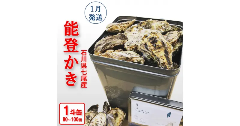 【ふるさと納税】【能登半島地震復興支援】魚介類 牡蠣／能登かき　殻付牡蠣 一斗缶/約10kg（約80〜100個） 専用ナイフ 片手用軍手付 /世界農業遺産「能登の里山里海」 石川県 七尾市 能登 ※要加熱 ※2025年1月下旬～5月下旬頃に順次発送予定 ※離島への配送不可